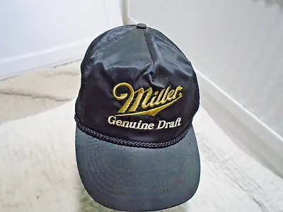 Vintage Miller Genuine Draft Beer Snapback Trucker Hat Cap Rope Nylon Taiwan • $9.99
