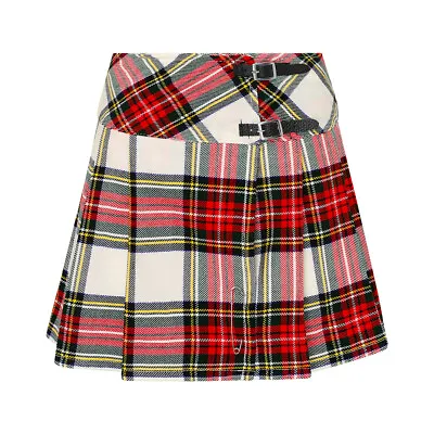 Tartanista Women's 16.5   - 42 Cm  Dress Stewart Tartan Mini Kilt Skirt • $23.58