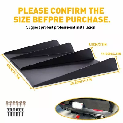 Universal Cars Rear Diffuser 4 Fins Bumper Splitter Chin Spoiler Lower Lip Black • $33.24