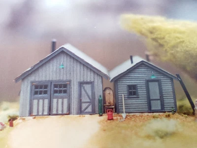 £36.80 • Buy Tom's Railroad Corner 2 Sheds With Outhouse HO Scale Model Kit 16