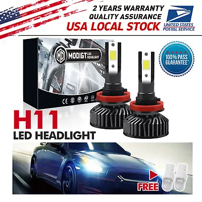H11 9005 LED Headlight Super Bright Bulbs Kit 6000K White 12000LM High/Low Beam • $11.95