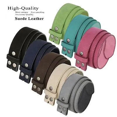 Belts For Men & Women Unisex Suede Leather Belt Strap 1 1/2  Wide Multi-Color • $14.95