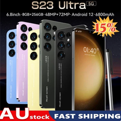 S23 Ultra 6.8  8GB+256GB Smartphone Android 12 Unlocked 5G LTE Mobile Phones • $143.79