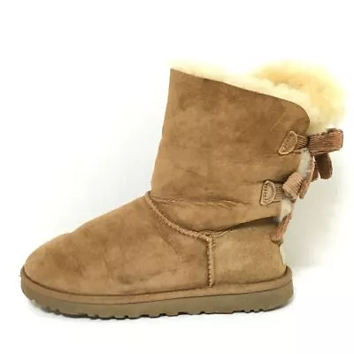 Auth UGG Baylee Bow 1005532 Brown Mouton Corduroy - Women's Boots • $95