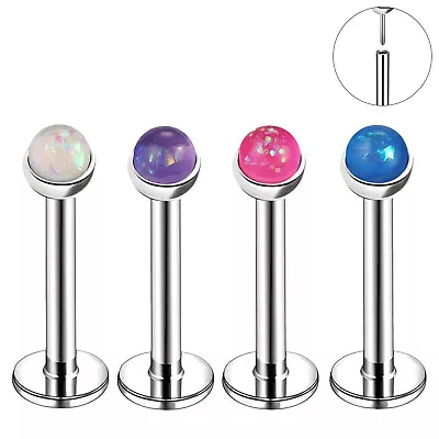 16G Stainless Steel Labret Lip Rings Resin Opal Ear Helix Conch Piercing Jewelry • $10.07