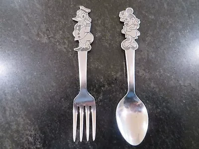 Vintage Walt Disney Donald Duck Fork & Minnie Mouse Spoon - By Bonny - • $9.99