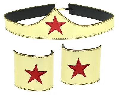 Wonder Woman Cuff And Tiara Adult Cosplay Costume Set • $23.95