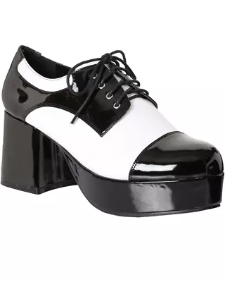 1970s Black And White Platform Mens Shoes • $132.99