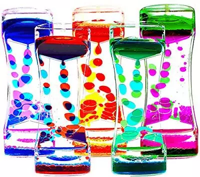 Liquid Motion Bubbler Timer Pack Of 5 Colorful Hourglass Liquid Bubbler ADHD ... • $21.87