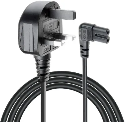 3M 5M Figure Fig Of 8 IEC C7 Mains Power Lead Cable Right Angled Samsung Led TV • £7.99