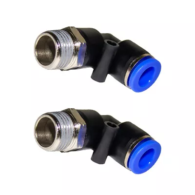 2pc 3/8  OD Tube X 3/8  NPT Pneumatic Male Elbow Push To Connect Air Fitting • $8.40