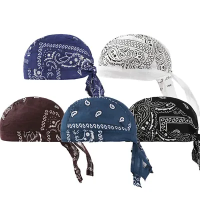 5pcs Men Durag Bandana Sport Beanies Skull Cap Pirate Headband Scarf Head Wrap • $8.35