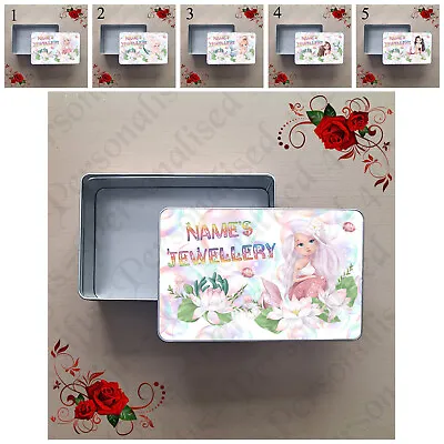 Personalised Metal Storage Tin - Keepsake - Mermaid - Name's Jewellery - D.1-5 • £13.99