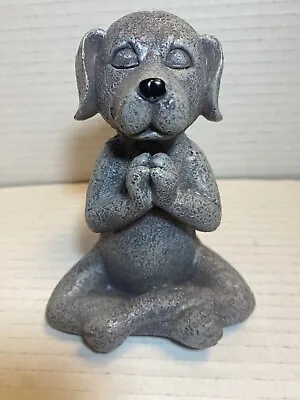 Meditating Buddha Dog Statue 5  Resin Yoga Dog Figurine Cute Funny Zen Animal  • $15.96