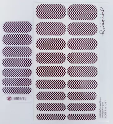 Jamberry Boysenberry Chevron Glossy Bundle Nail Wrap Full Sheet Plus Partial • $4
