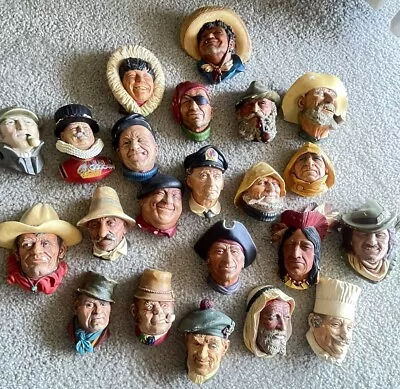 Vintage Bossons Chalkware Congleton England Heads Preowned 22 Total See Photos • $199