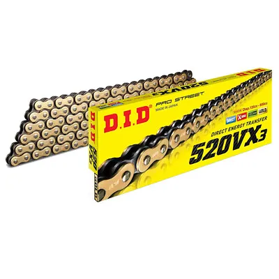DID X-Ring 520 VX3 Chain Gold/Black MX Motocross 120 Clip Link Dirt Bike • $98.99