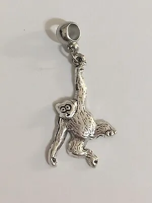 Hanging Monkey ￼Charm Slider Pendant Necklace Fits European ￼Bracelet • $14.95