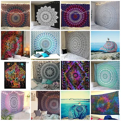 Queen Indian Wall Hanging Hippie Mandala Tapestry Bohemian Bedspread Dorm Decor • $25.59