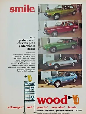 Wood Porsche Mercedes Detroit Michigan 1977 Vintage Regional Print Ad 8.5 X 11  • $7.95