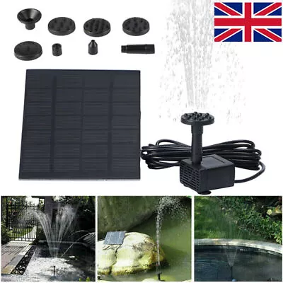 Solar Panel Powered Water Feature Pump Aquarium Fountain Garden Pool Pond 200L/H • £8.99