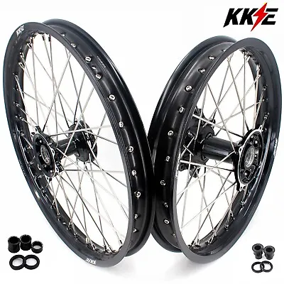 KKE 21/19 Cast Wheels For Honda CRF250R 2004-2013 CRF450R 2002-2012 Black MX Rim • $399