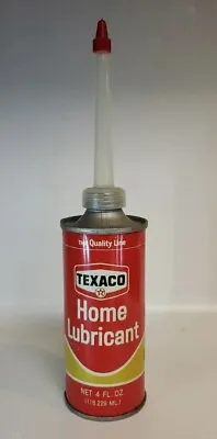 Vintage Texaco 4oz Home Lubricant  Household Oil Tin Can Full NEVER OPENED • $20