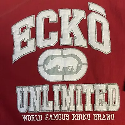 ECKO UNLTD  World Famous Rhino Brand Patchwork  Rhino Logo Sz XL Red • $27.95