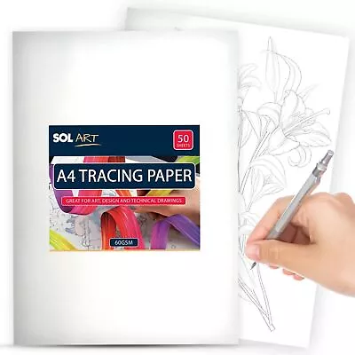 50-100 Tracing Paper A4 Sheets 60GSM Translucent Drawing Art Calligraphy Vellum • £7.99