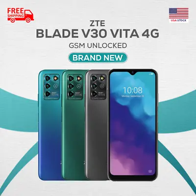$155.90 • Buy ZTE Blade V30 Vita 128GB 3GB 4G LTE GSM Factory Unlocked Android Smartphone New