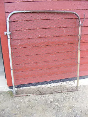 Vintage Galvanized Steel Metal Cottage Syle Garden Gate Industrial 40” X 46”  • $95