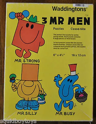 MR MEN Vintage PUZZLE Waddingtons 1980s (Three 6 Piece Puzzles) • $4.08