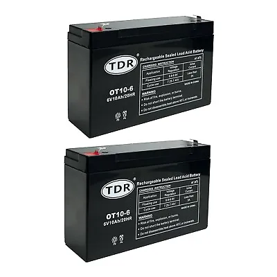 2x 6V-10AH-20HR RECHARGEABLE SEALED LEAD ACID BATTERY KIDS RIDE ON • $59.95