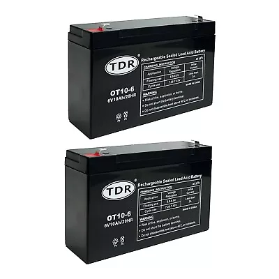 2x KIDS RIDE ON 6 Volt 10AH-20HR Rechargeable Sealed Lead Acid Battery • $53.36