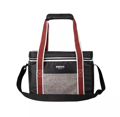 Igloo 12-Can Heritage Lunch Cooler Bag W/Strap; Black/Red/White/Gray NEW • $16.50