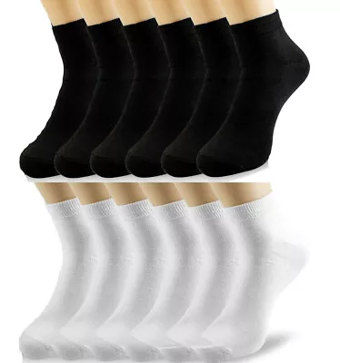 New Lot 3-12 Pairs Mens Womens Ankle Quarter Socks Cotton Low Cut Casual Solid • $7.75