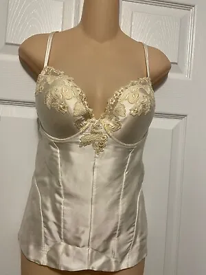 La Perla Maison Collection 34D Silk Bustier Ivory Naturale Elegant • $499.99