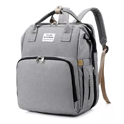 Portable Diaper Bag Maternity Baby Nappy Changing Bags Large Capacity Grey • £13.49