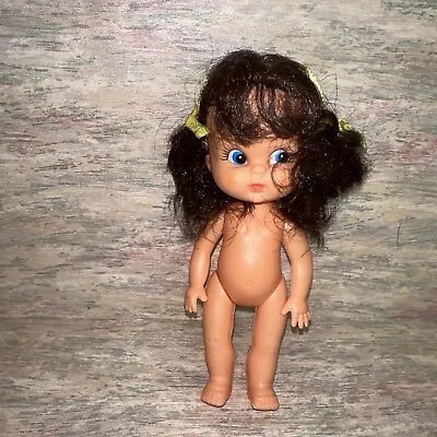 Vintage Plastic Body Doll 7 Inch Girl Brown  Hair Posable Mangelsen's • $7