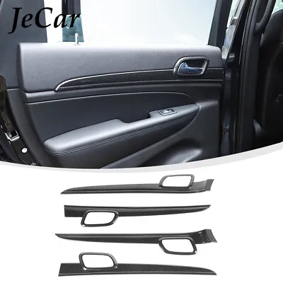 Carbon Fiber Door Handle Decor Cover Trim Strips For Jeep Grand Cherokee 2011-20 • $109.99