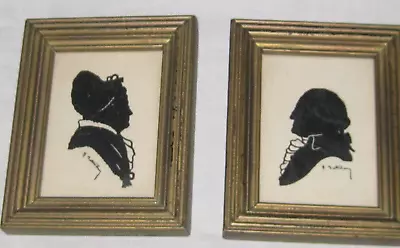 Vintage George & Martha Washington Pair Silhouettes 5  X 4  Signed • $32.50