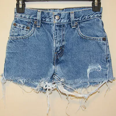 Vtg Levi's 550 Relaxed Fit Distressed Cut Off Jeans Shorts Juniors Sz 9 W 24.5 • $17.99