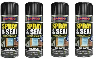 £13.99 • Buy Black Spray N Seal Mastic Black Spray Paint Sealant Roof Window Pipes Guttering