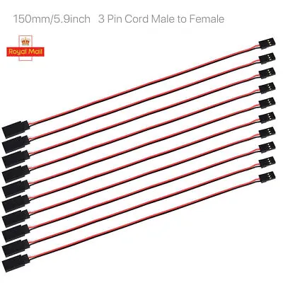 10 Pcs Servo Extension Lead Wire Cable 3 Pin Male To Female 150mm For Futaba RC • $9.59