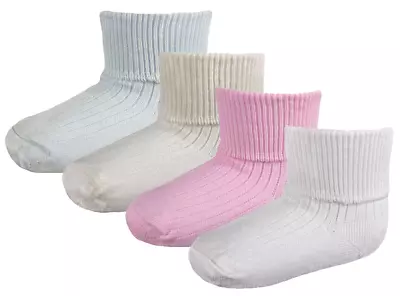 Baby SOCKS Plain Premature Prem Early Tiny Small Turnover Ankle  • £2.79