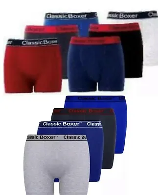 Mens 5%  Spandex Boxer Shorts  Combed  Cotton Sports   3 -6 Pack  Trunk • $21.75