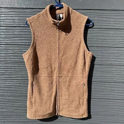 Ibex Vest Merino Wool Womens Medium Light Brown 2 Way Zip Outdoor Vest Jacket • $45