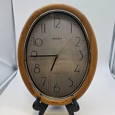 Verichron Ovalwood Vintage Midcentury Wall Clock Working • $45