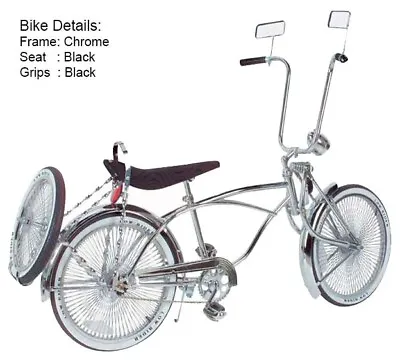 20  Vintage Lowrider Chrome Bicycle W/ 144 Spoke Chrome Shiny Rims & Bent Fork. • $699.79