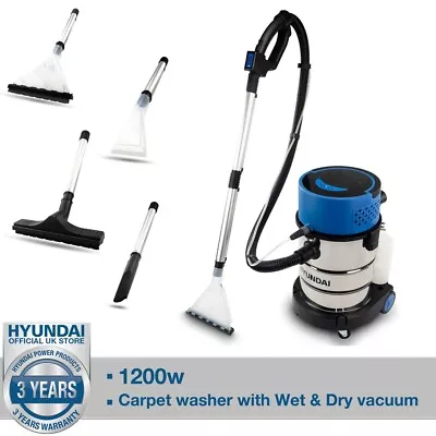 Wet & Dry Vacuum 2-in-1 Carpet Cleaner And Upholstery 1200W 25L Tank Hyundai • £109.99